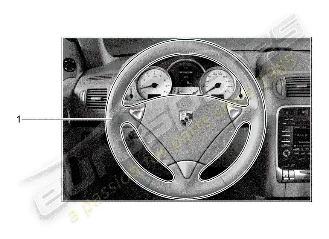 porsche 2012 (tequipment cayenne) steering wheel parts diagram