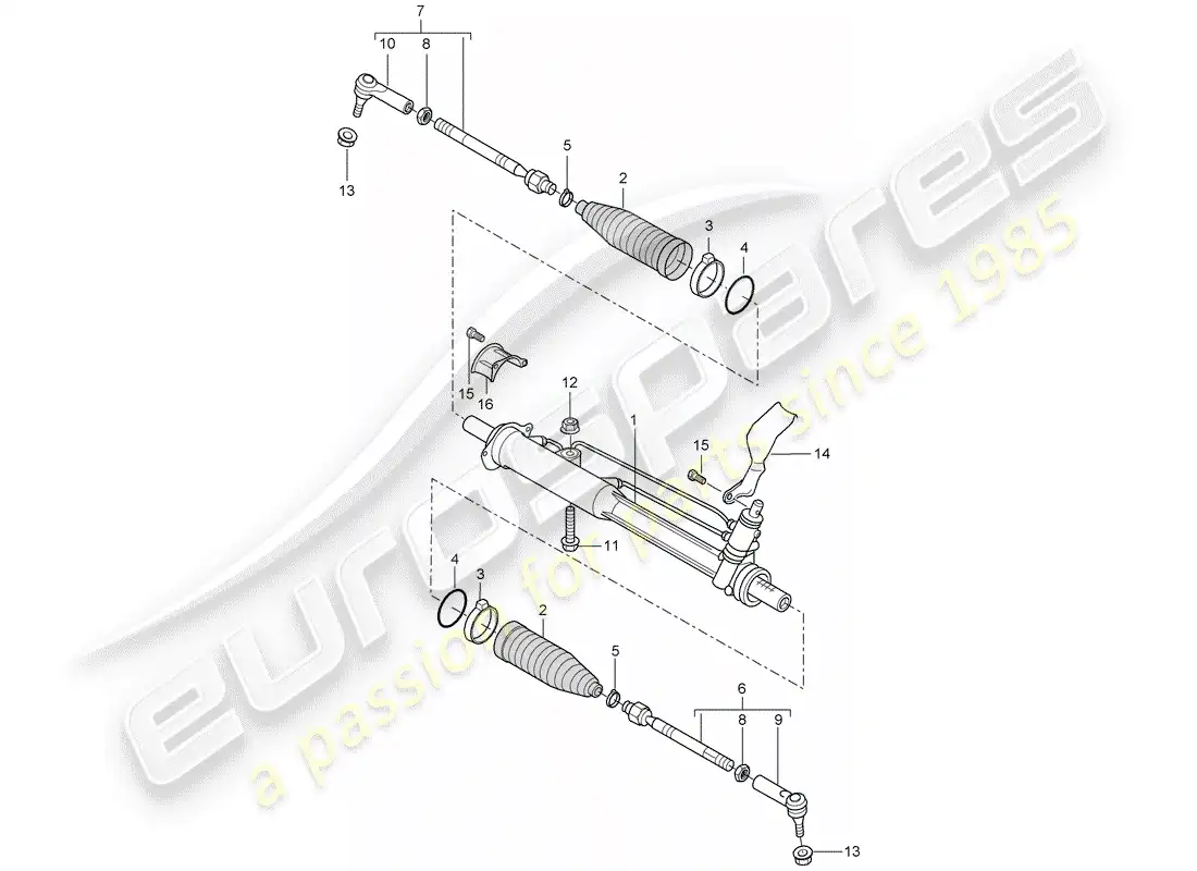 porsche 2009 (cayenne e1 9pa) power steering part diagram