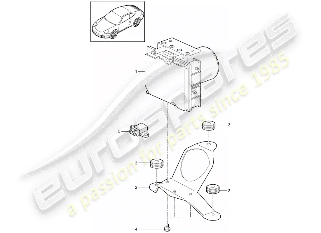 porsche 2009 (997-2) hydraulic unit parts diagram