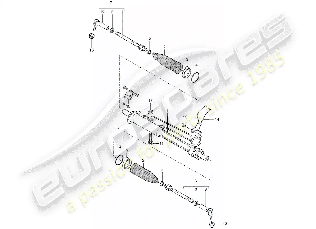 porsche 2006 (cayenne e1 9pa) power steering parts diagram