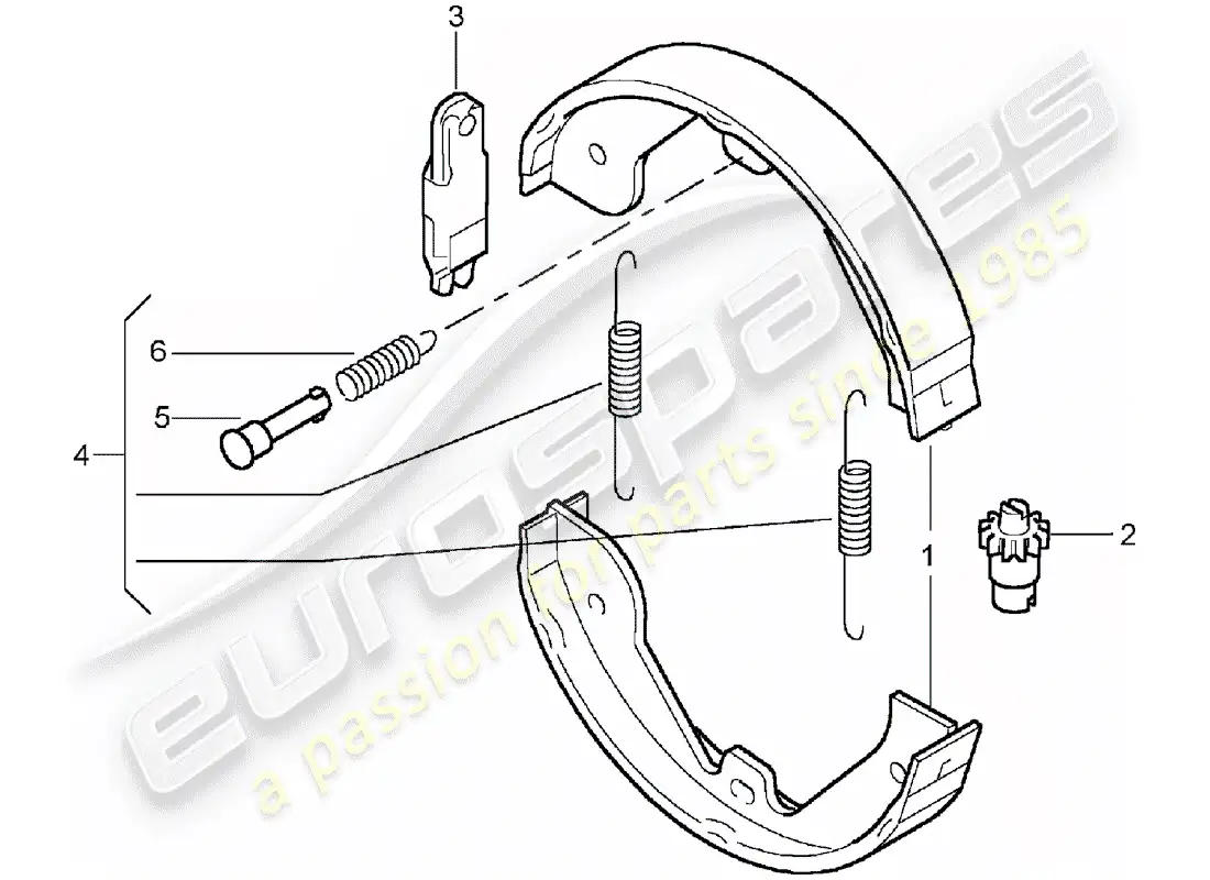 porsche 2005 (cayenne e1 9pa) foot-activated park brk lever part diagram