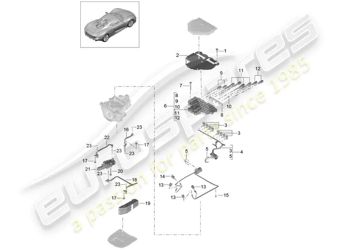 porsche 2015 (918 spyder) - pdk - parts diagram
