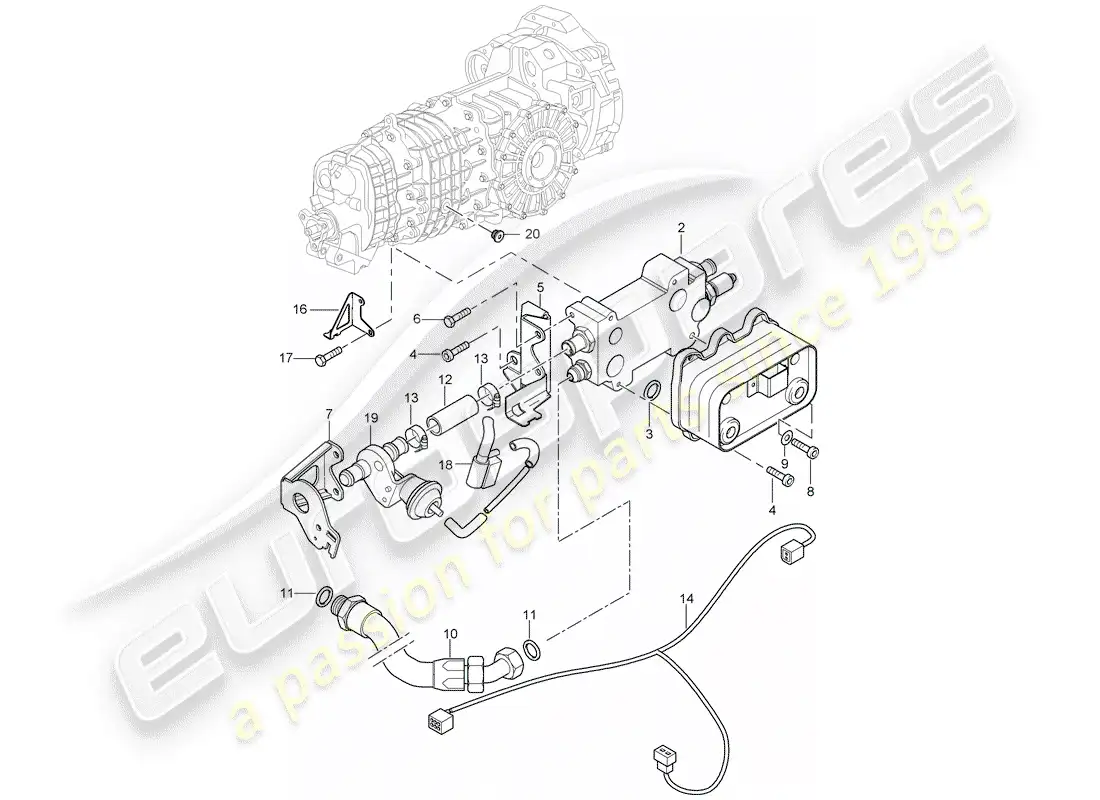 porsche 2004 (996 gt3) gear oil cooler - lines - d - mj 2004>> parts diagram