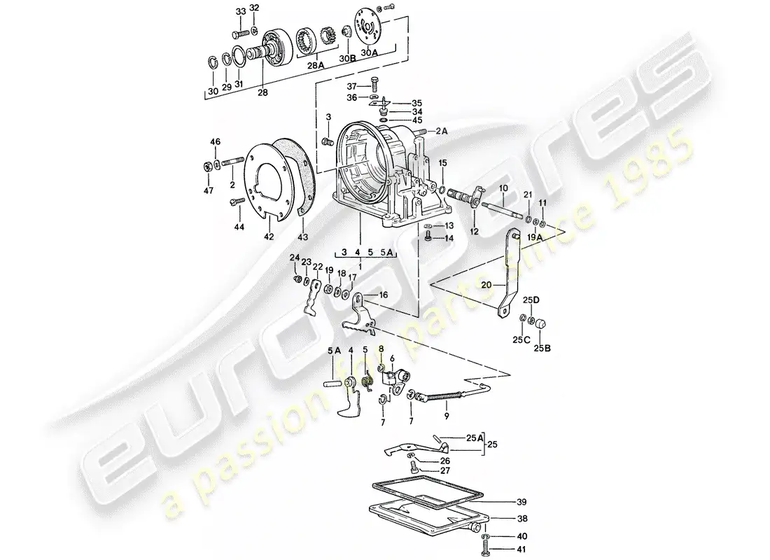 porsche 1982 (944) transmission case - automatic transmission parts diagram