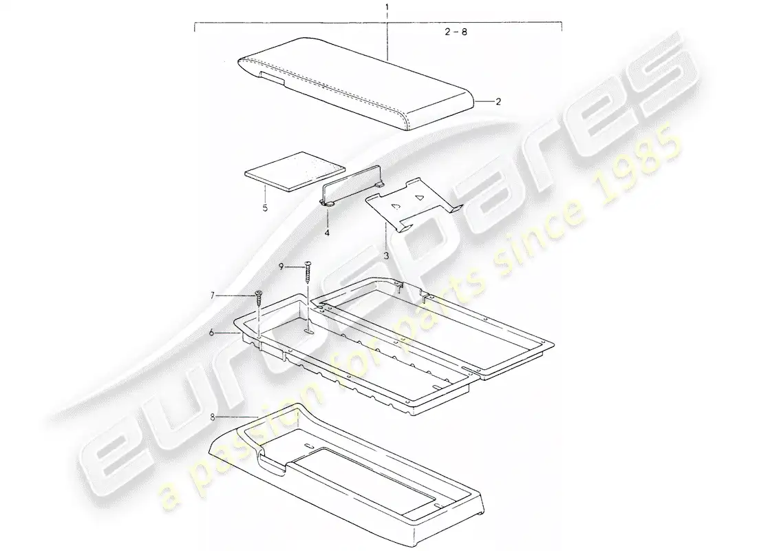 porsche 1988 (928) cassette holder parts diagram