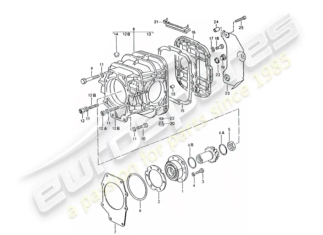 porsche 1995 (928) automatic transmission - differential parts diagram