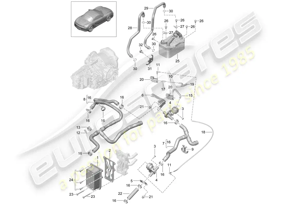 porsche 2013 (981 boxster) - pdk - parts diagram
