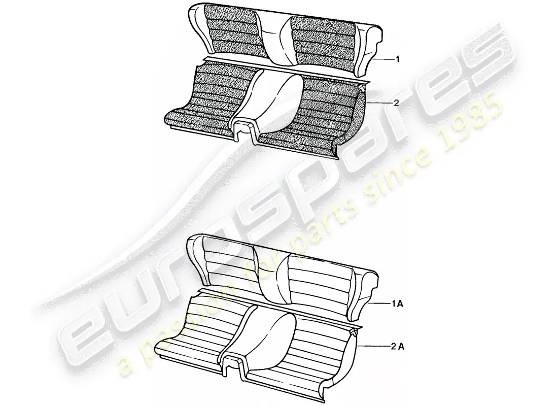porsche 1979 (924) emergency seat - complete part diagram