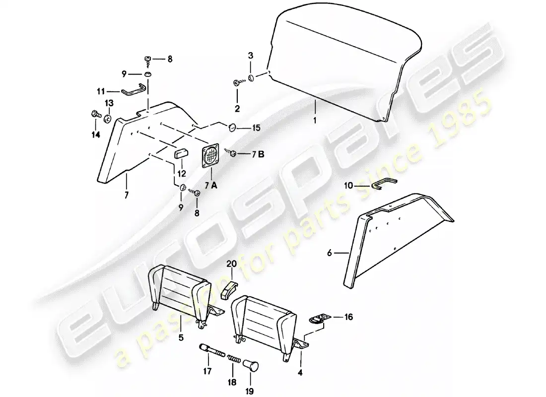 porsche 1981 (911) interior equipment parts diagram