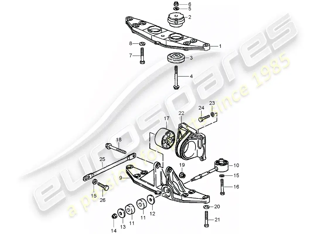porsche 1994 (964) tiptronic - transmission suspension parts diagram