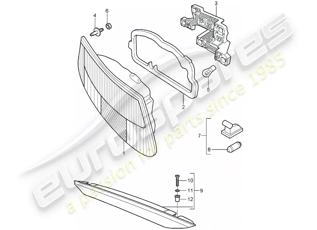 porsche 2005 (987 boxster) rear light parts diagram