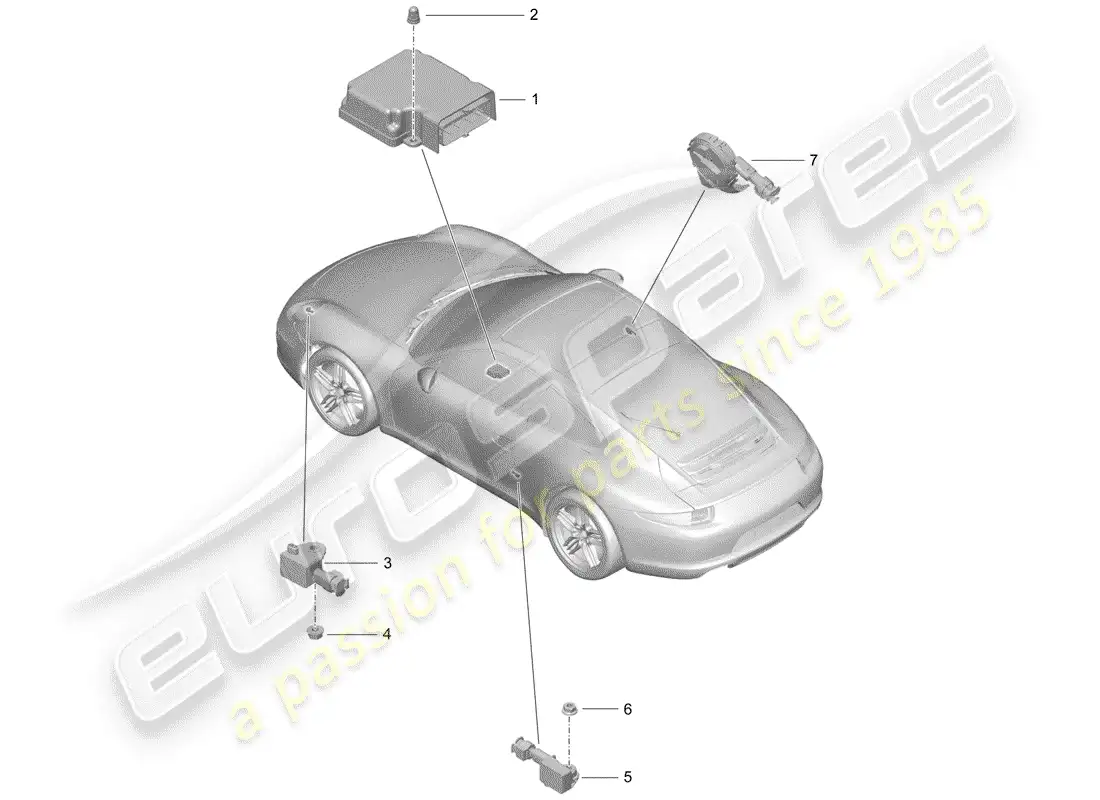 porsche 2013 (991-1) electronic control module parts diagram