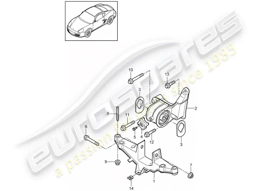 porsche 2010 (987 boxster) engine suspension parts diagram