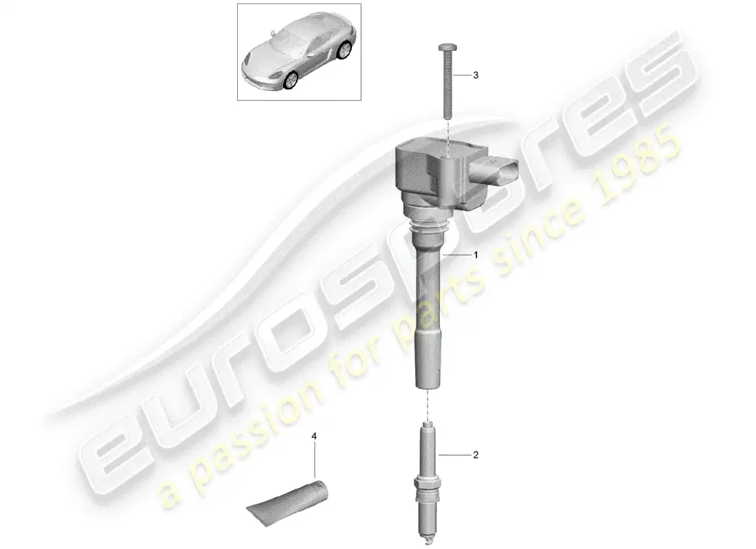 porsche 2019 (718 cayman) ignition system parts diagram