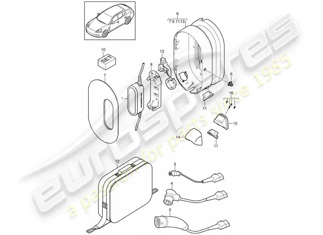 porsche 2010 (panamera 970) electronic unit parts diagram