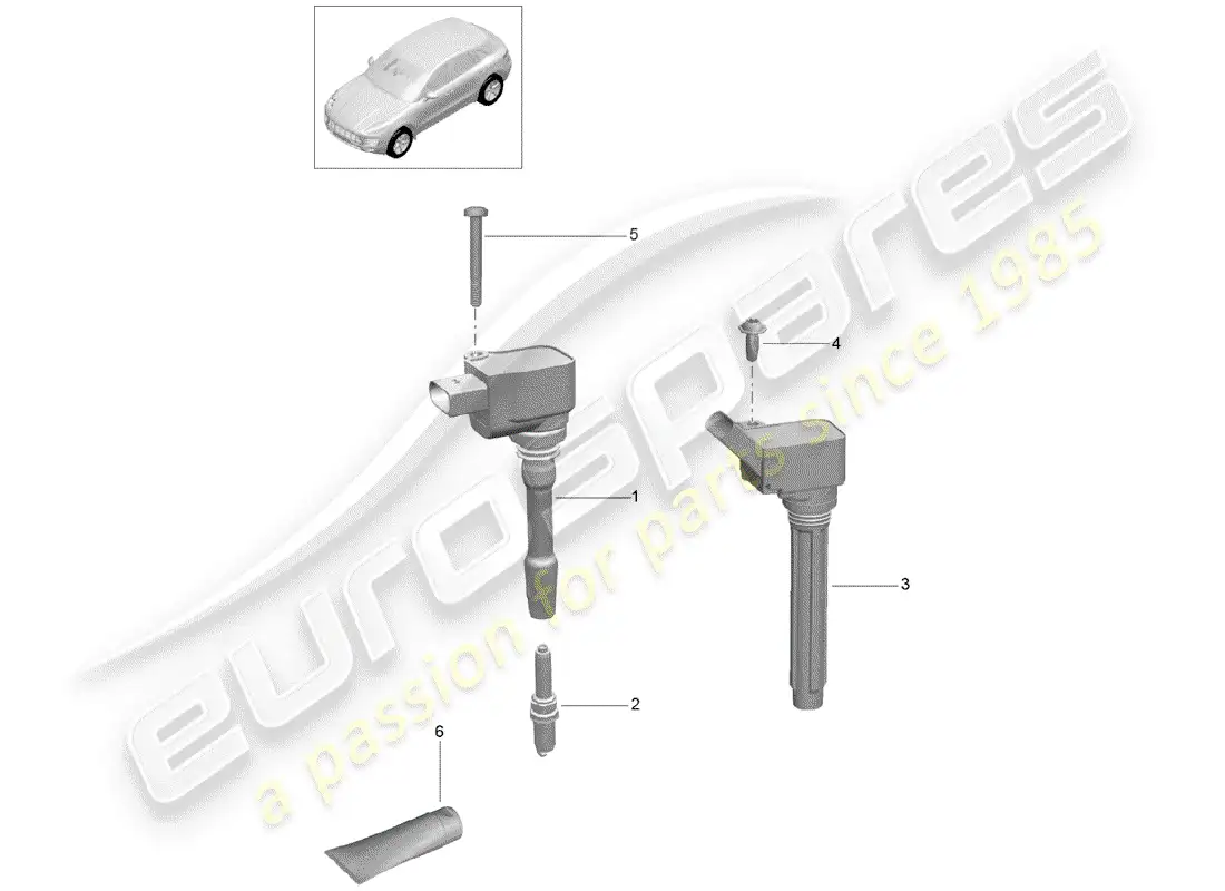porsche 2017 (macan) ignition system parts diagram