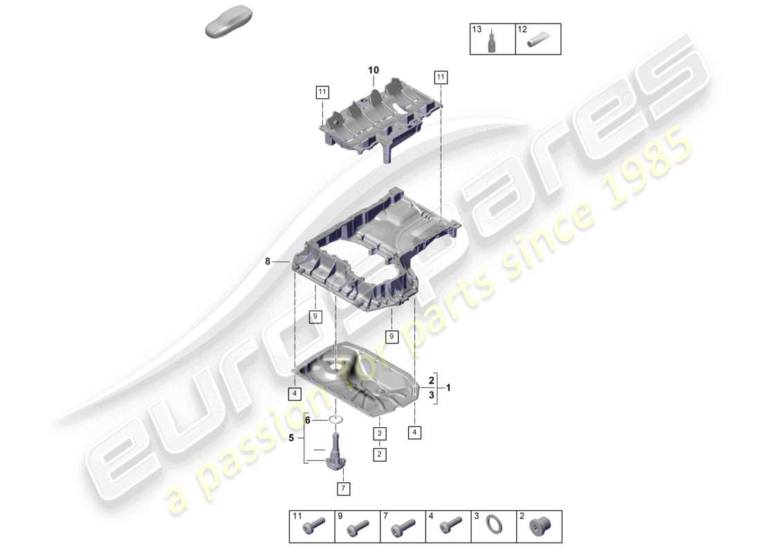 porsche 2024 (cayenne e3 pa) oil-conducting housing oil sump part diagram