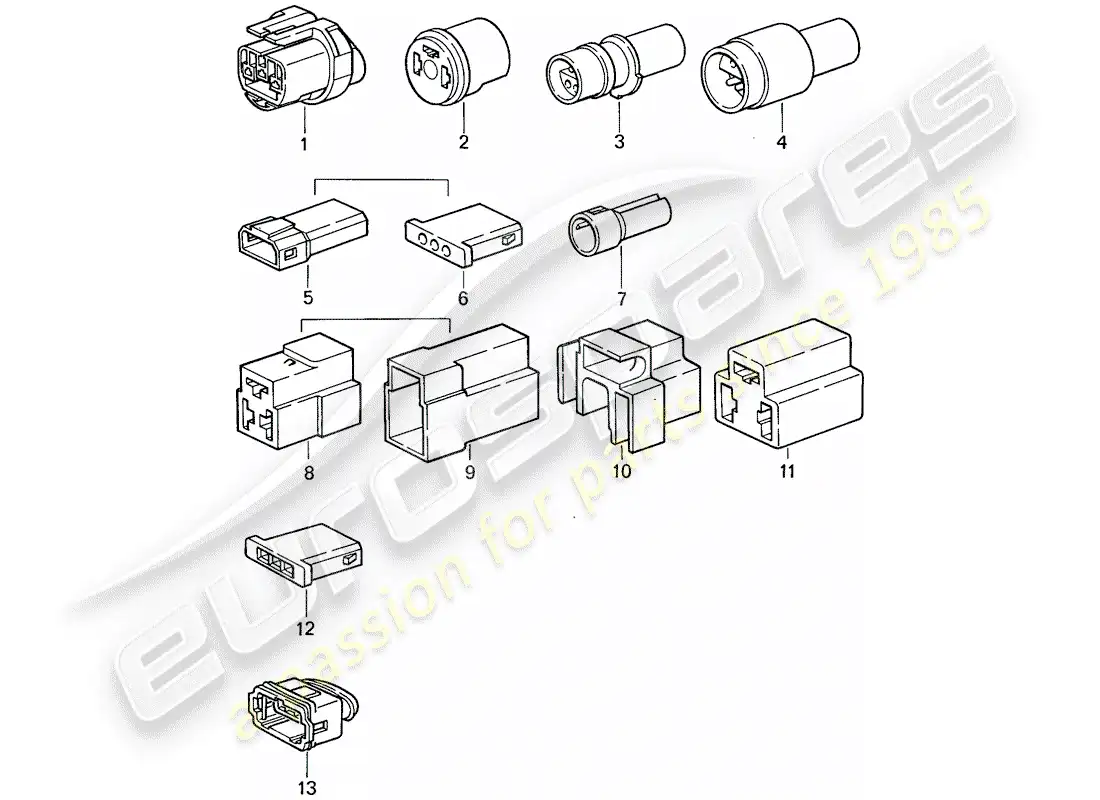porsche 1974 (911) connector housing parts diagram