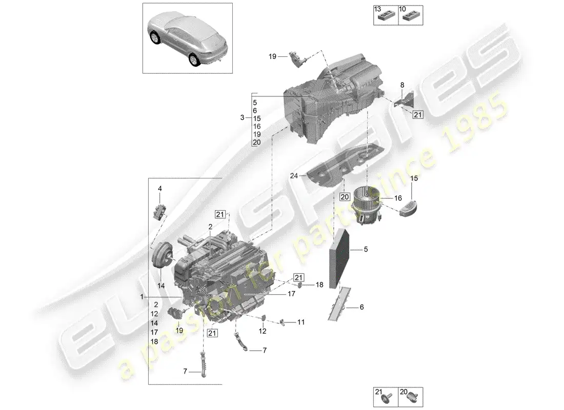 porsche 2014 (macan) air conditioner parts diagram
