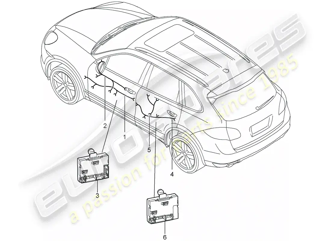 porsche 2014 (cayenne e2 92a) wiring harnesses part diagram