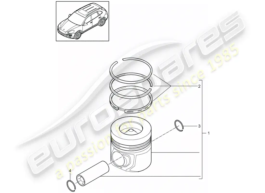 porsche 2014 (cayenne e2 92a) piston part diagram