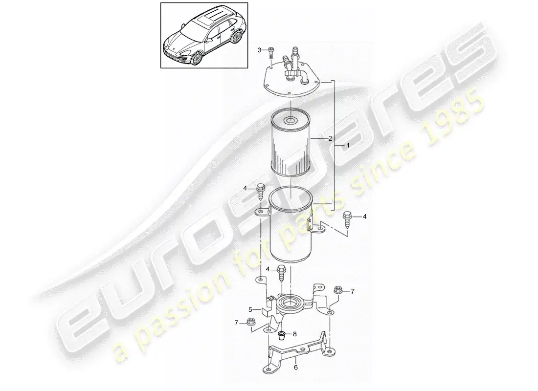 porsche 2018 (cayenne e2 92a) fuel system parts diagram