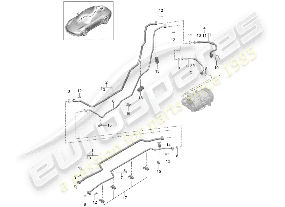 porsche 2013 (991-1) refrigerant circuit parts diagram