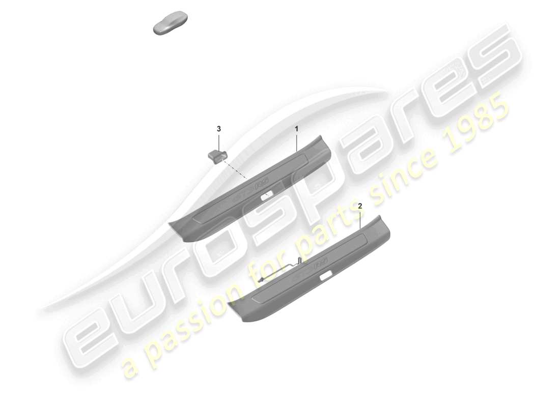 porsche 2023 (992-1 gt3/rs/st) entry strip with lettering part diagram