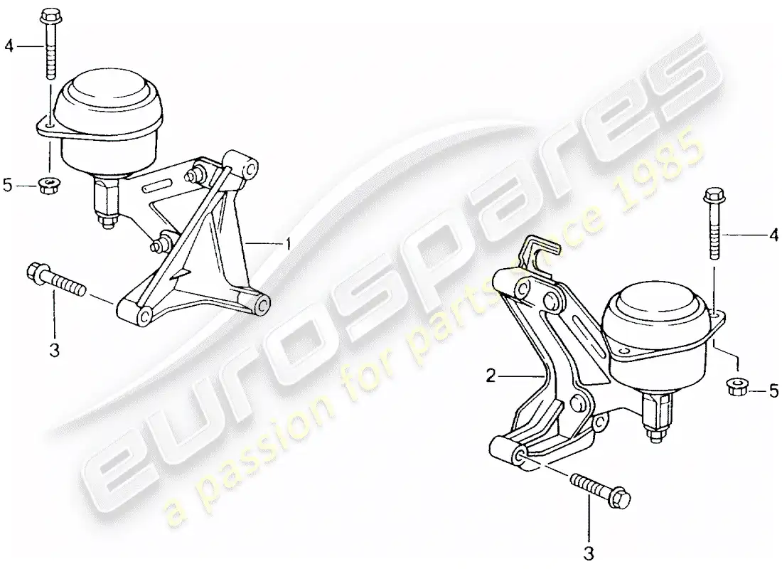 porsche 2004 (986 boxster) tiptronic - gearbox mounting parts diagram