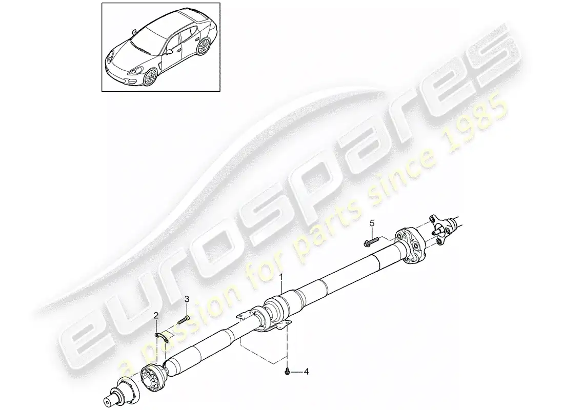 porsche 2012 (panamera 970) propeller shaft parts diagram