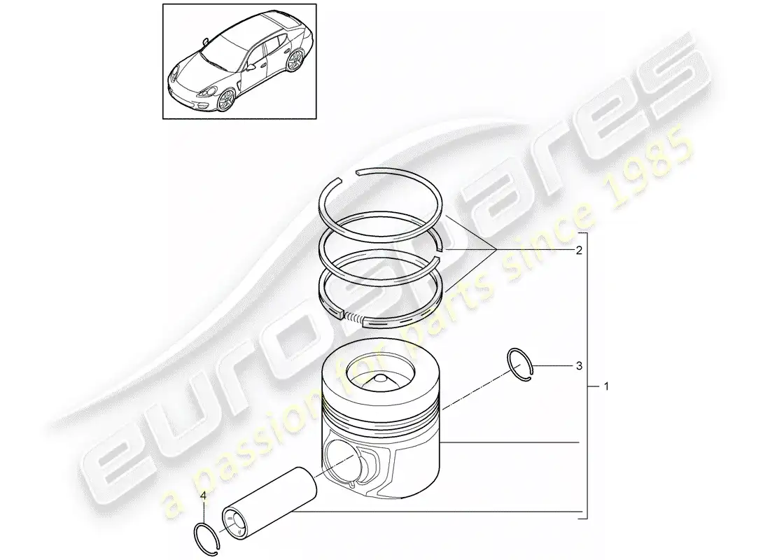 porsche 2014 (panamera 970) piston parts diagram