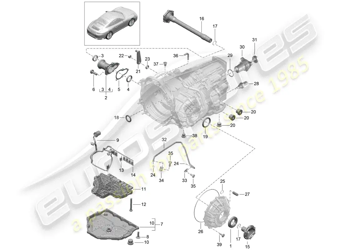 porsche 2017 (991-2) - pdk - parts diagram
