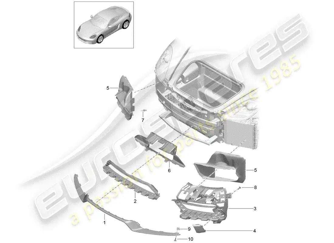 porsche 2019 (718 cayman) air duct parts diagram