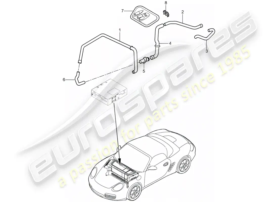 porsche 2012 (987 boxster) luggage compartment parts diagram