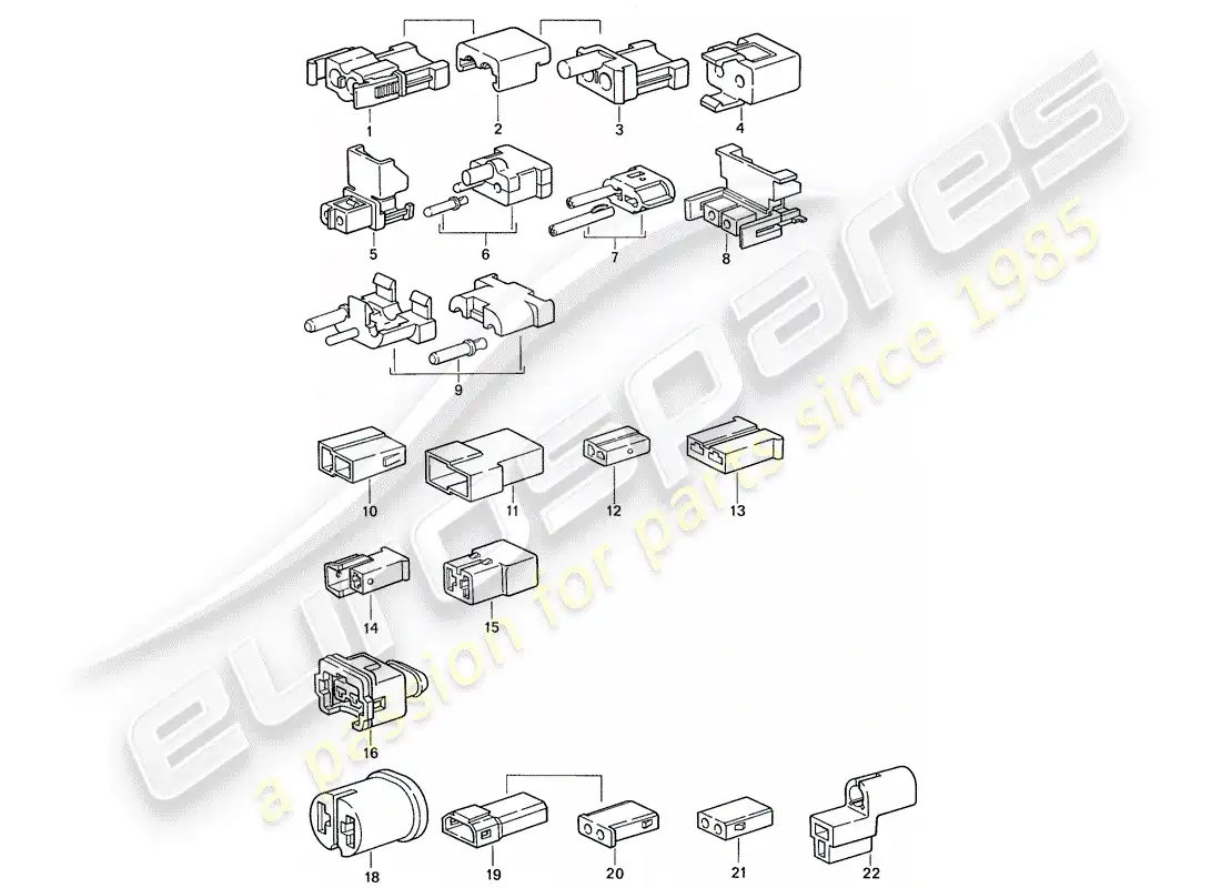 porsche 1991 (944) connector housing parts diagram
