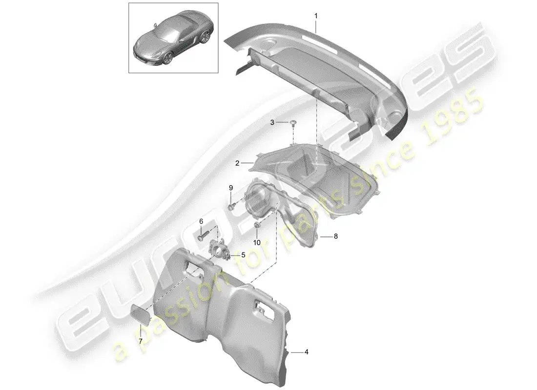 porsche 2013 (981 boxster) trims parts diagram