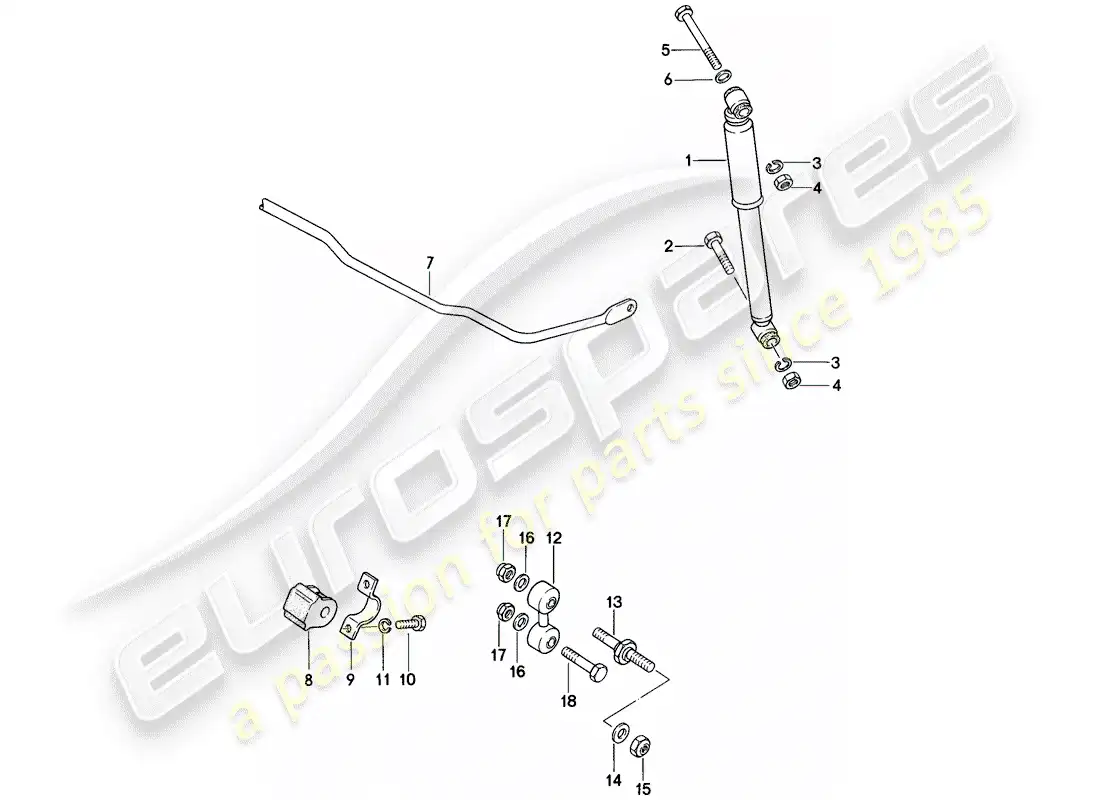 porsche 1983 (944) vibration damper - stabilizer parts diagram