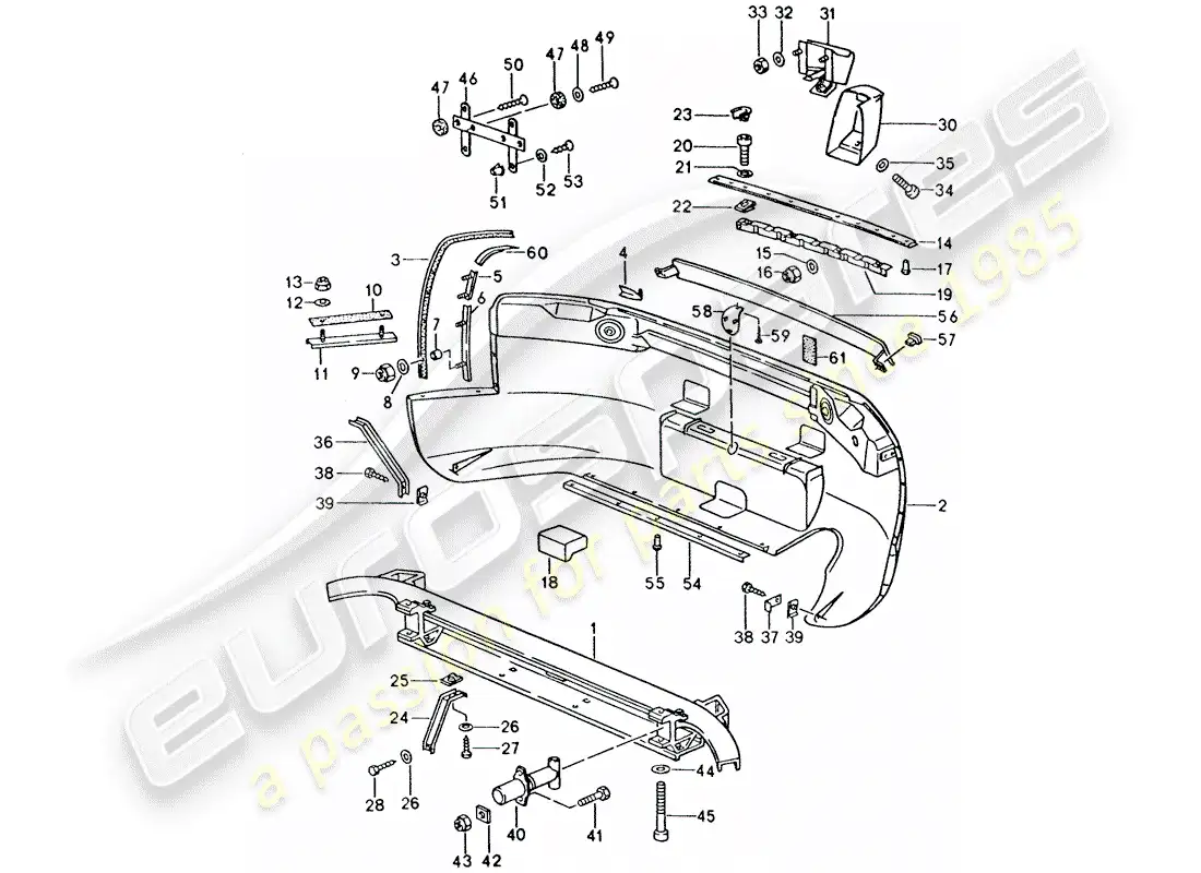porsche 1993 (928) bumper parts diagram