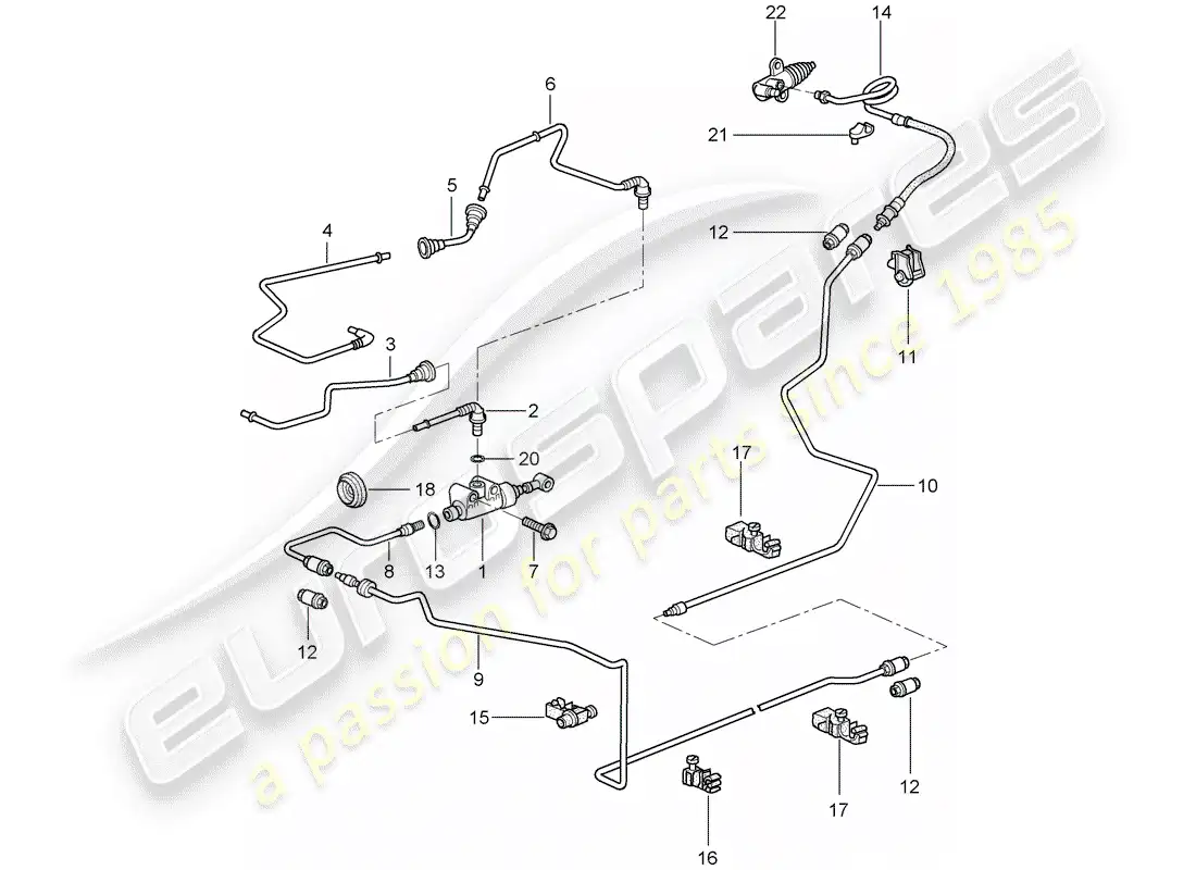 porsche 2009 (997-2 gt3) hydraulic clutch parts diagram
