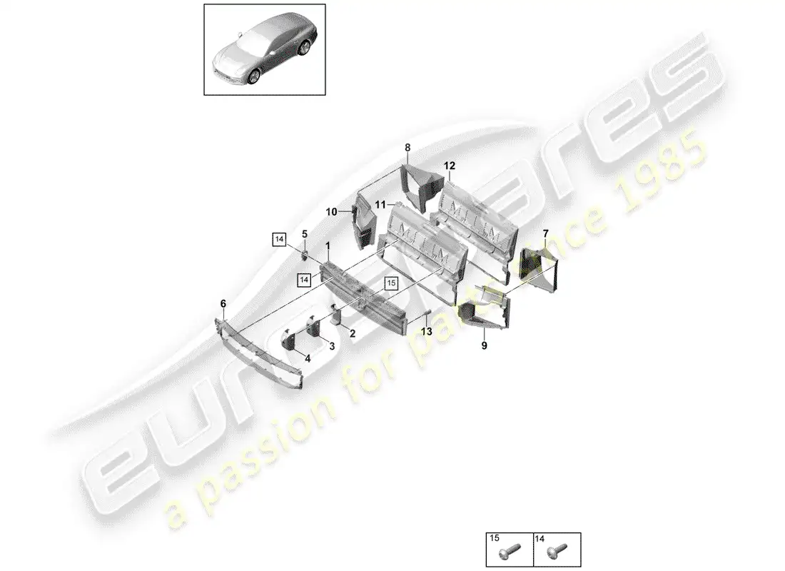 porsche 2017 (panamera 971-1) air duct part diagram