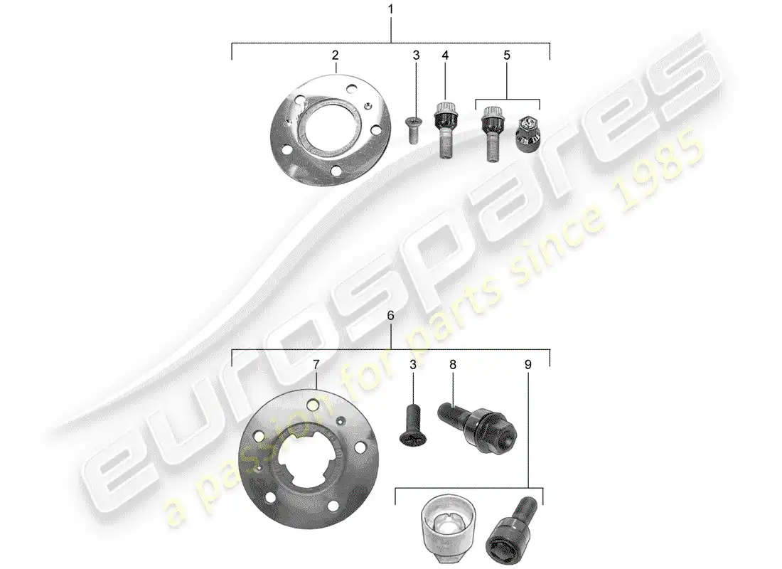 porsche 2012 (tequipment panamera) spacer washer parts diagram