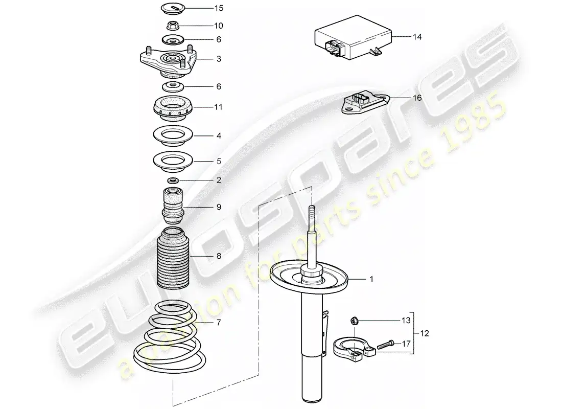 porsche 2007 (987 cayman) suspension parts diagram