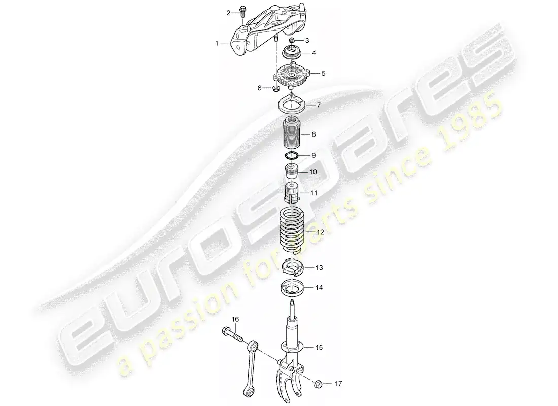 porsche 2009 (cayenne e1 9pa) suspension part diagram