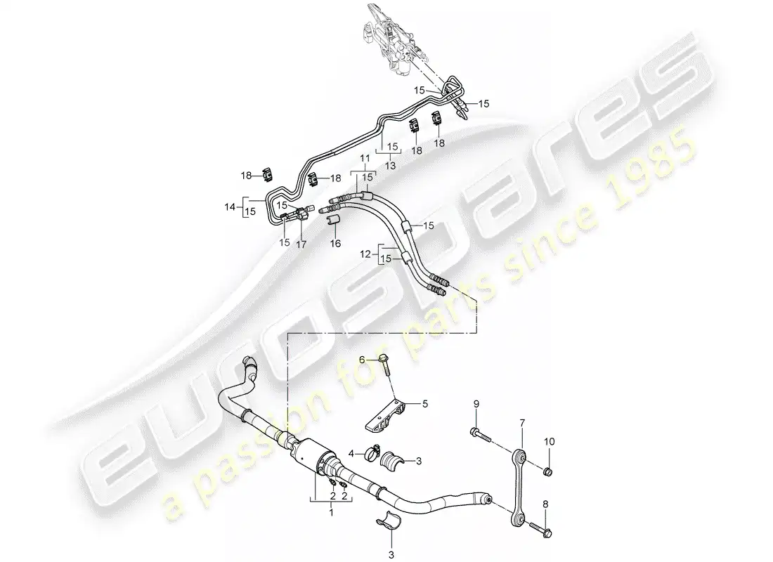porsche 2009 (cayenne e1 9pa) stabilizer part diagram