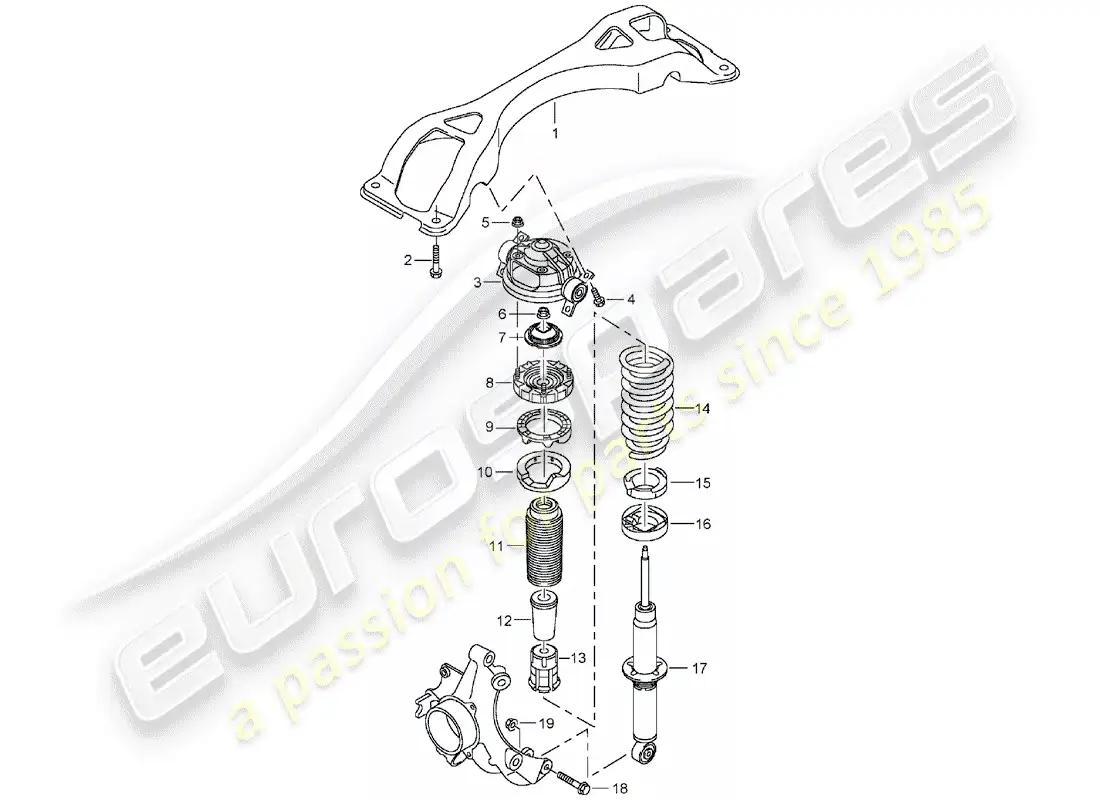 porsche 2005 (cayenne e1 9pa) suspension parts diagram