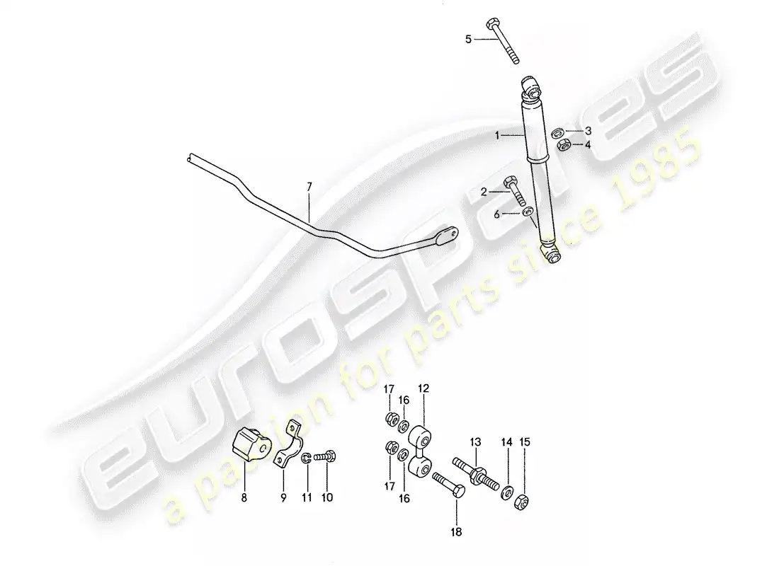 porsche 1990 (944) vibration damper - stabilizer parts diagram