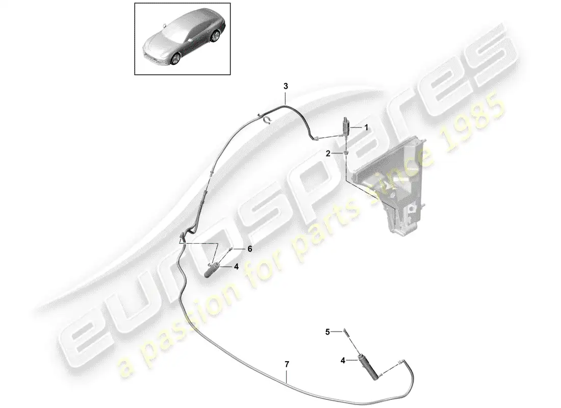 porsche 2019 (panamera 971-1) headlight washer system parts diagram