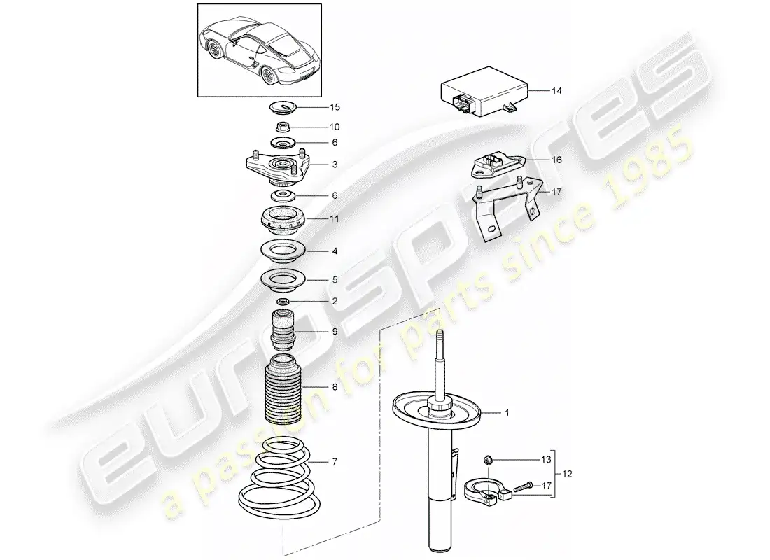 porsche 2011 (987 cayman) suspension parts diagram