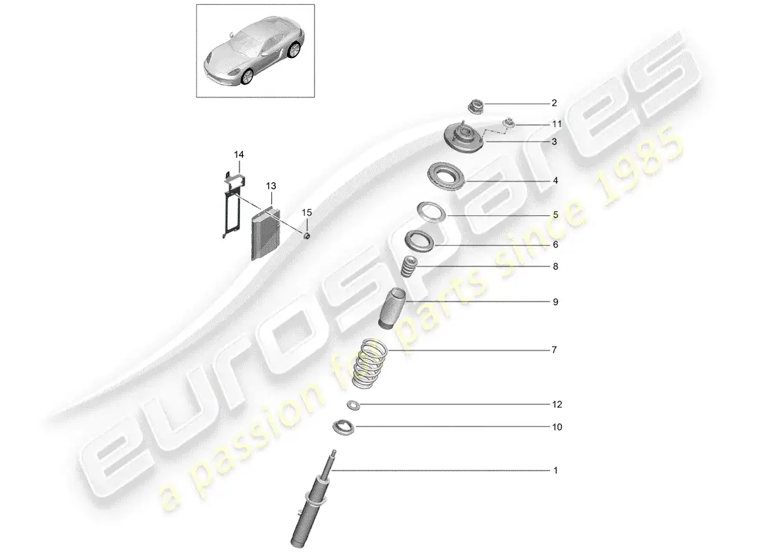 porsche 2019 (718 cayman) suspension part diagram