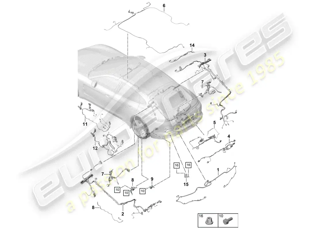 porsche 2017 (panamera 971-1) wiring harnesses parts diagram
